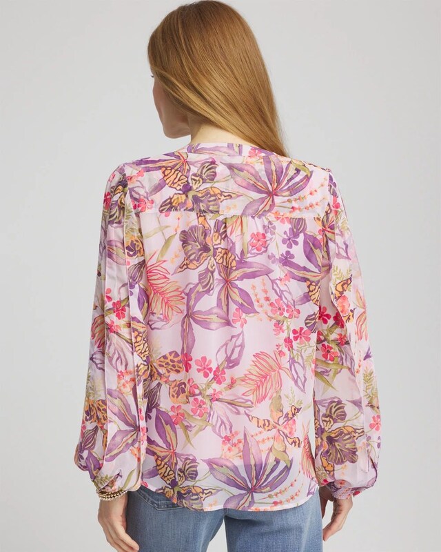 Floral Georgette Pintuck Blouse - image 3